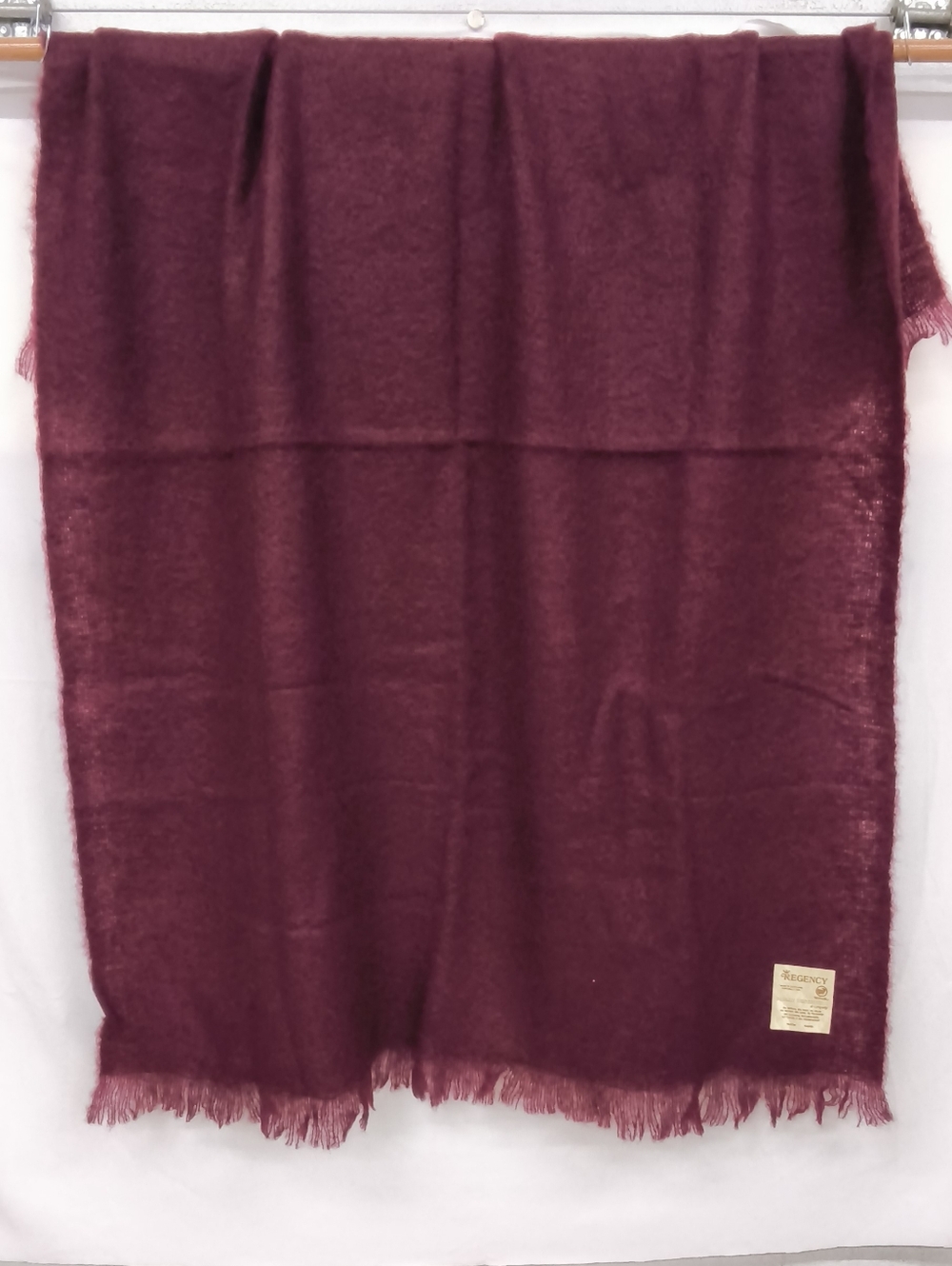 Regency Oversized Mohair & Wool Blanket Scarf – Burgundy